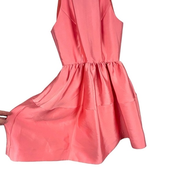 ERIN ERIN FETHERSTON GEORGIA ORANGE CREAMSICLE HALTER FIT & FLARE COCKTAIL DRESS - Picture 9 of 12